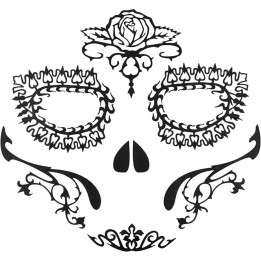 Face Lace Day of the Dead Rosa - samoprzylepna ozdoba twarzy