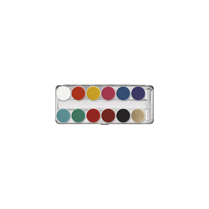 Aquacolor paleta 12 kol - farba wodna do twarzy i ciała